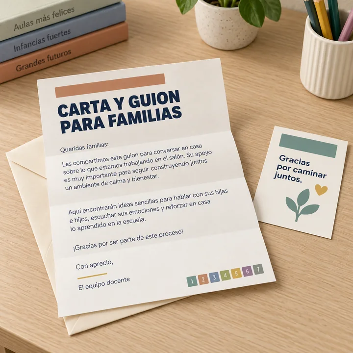Carta y guion para familias
